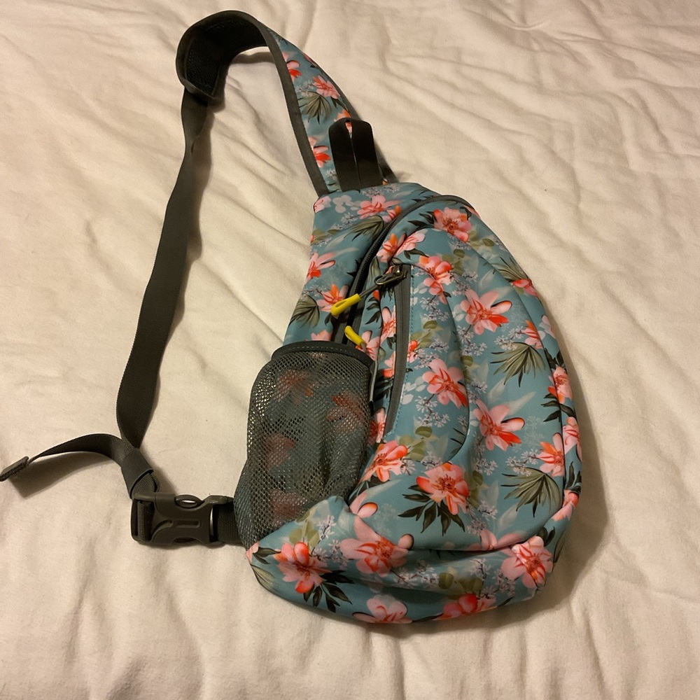 Flowered cross body bag